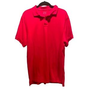 J. Crew Men’s Pique Knit Cotton Repp Polo Shirt Red Size Large